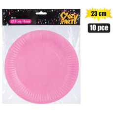 Party Plates 10's - Pink 23cm 
